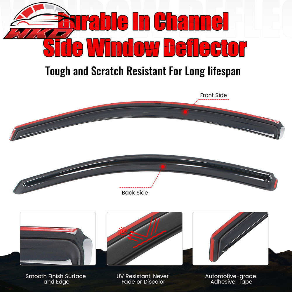 Fits 17-19 Nissan Titan& Titan XD Standard/Extended Cab In-Channel Window Visors