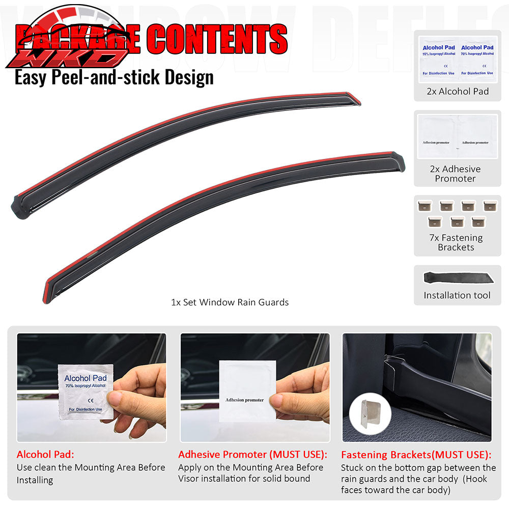 Fits 17-19 Nissan Titan& Titan XD Standard/Extended Cab In-Channel Window Visors