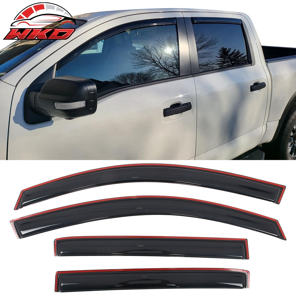 Wholesale 16-24 Nissan Titan XD& Titan Crew Cab In-Channel Window Deflectors Acrylic