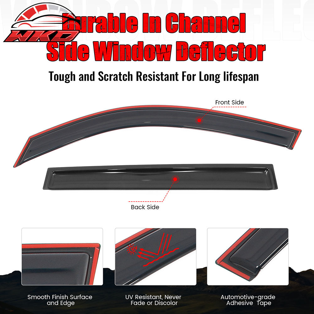 Fits 19-24 Subaru Forester In-Channel Side Window Deflectors Acrylic Rain Shade