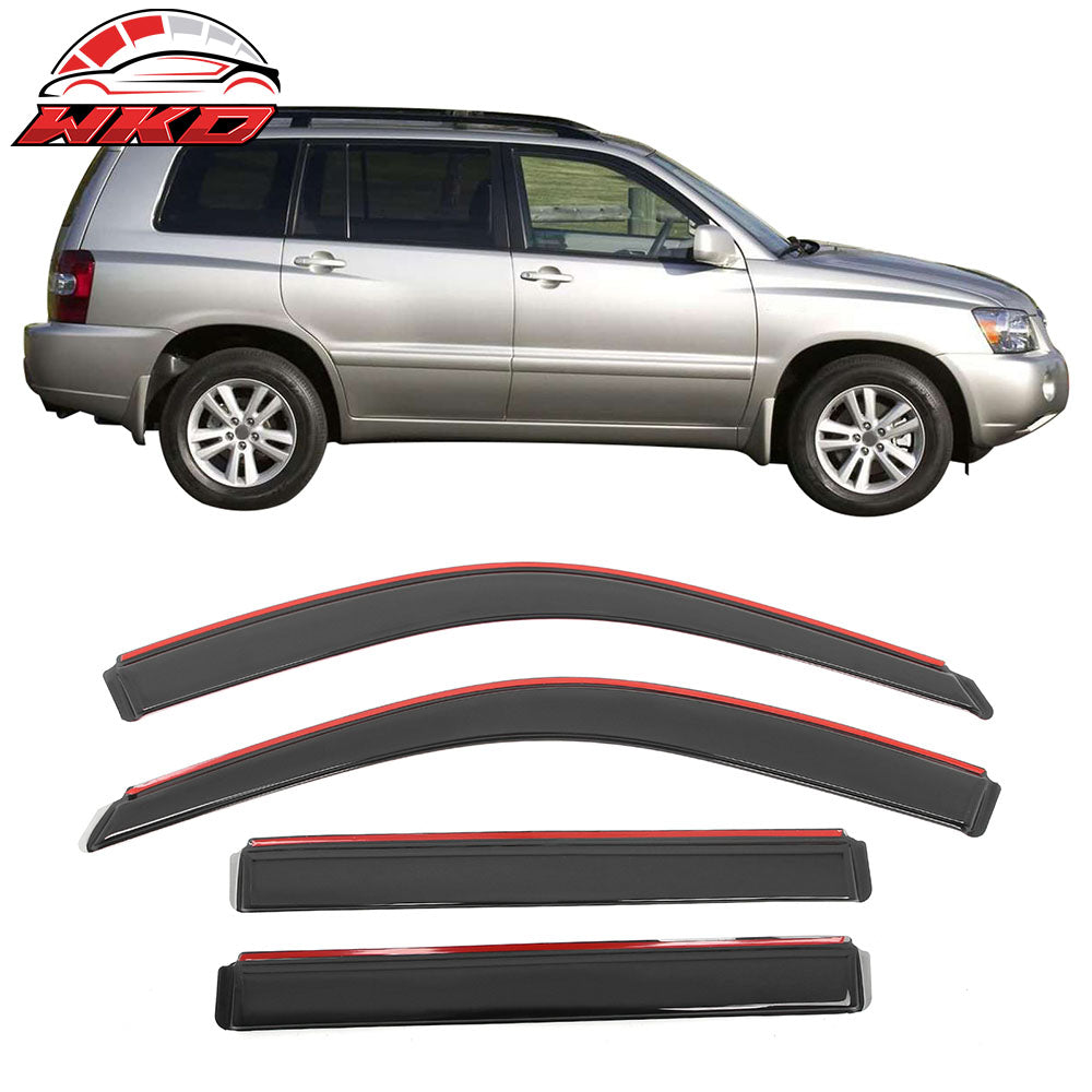 2001-07 Toyota Highlander Acrylic Window Visors In-Channel Rain Sun Deflector | Wholesale