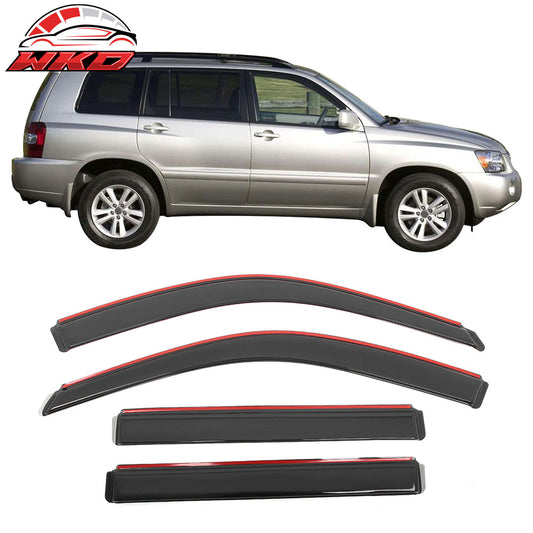2001-07 Toyota Highlander Acrylic Window Visors In-Channel Rain Sun Deflector | Wholesale
