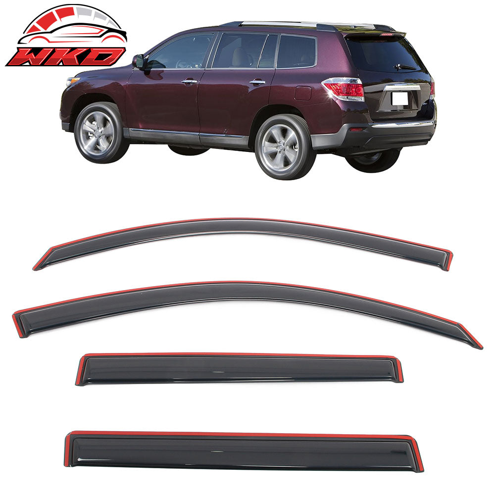 Wholesale 08-13 Toyota Highlander In-Channel Side Window Deflector Acrylic Rain Shade