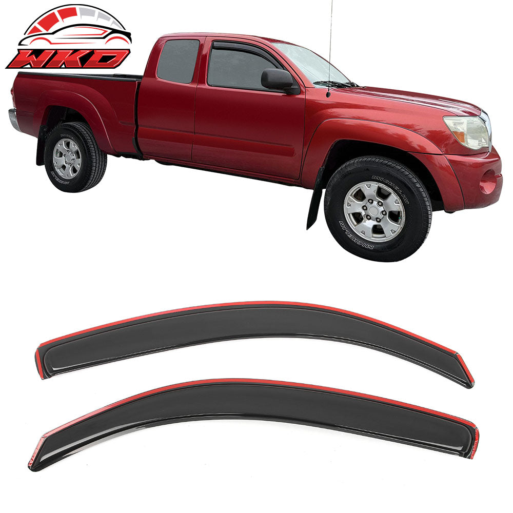 2005-15 Toyota Tacoma Extended Cab Window Visors In-Channel Rain Sun Deflector | Wholesale