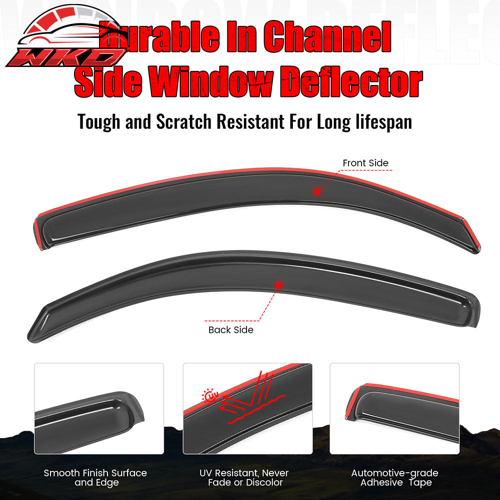 Wholesale 05-15 Toyota Tacoma Extended Cab Window Visors In-Channel Rain Sun Deflector