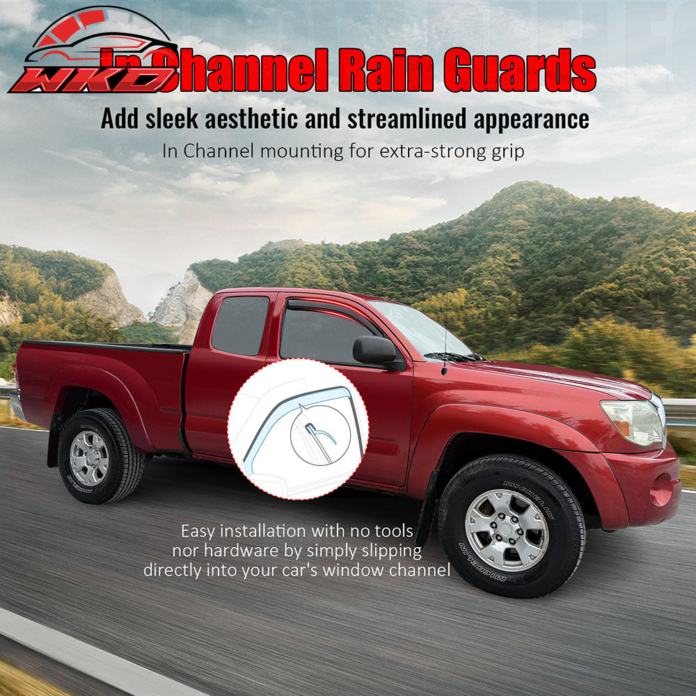 Wholesale 05-15 Toyota Tacoma Extended Cab Window Visors In-Channel Rain Sun Deflector