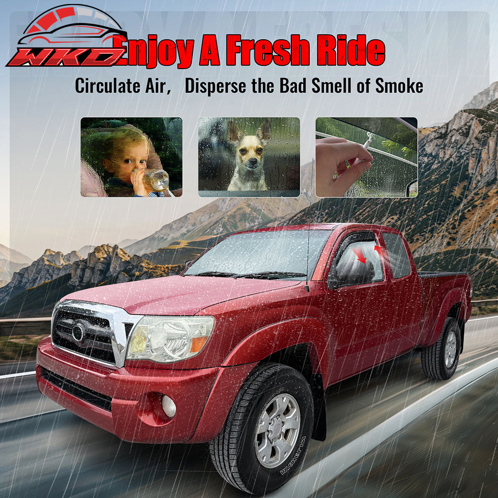 Wholesale 05-15 Toyota Tacoma Extended Cab Window Visors In-Channel Rain Sun Deflector