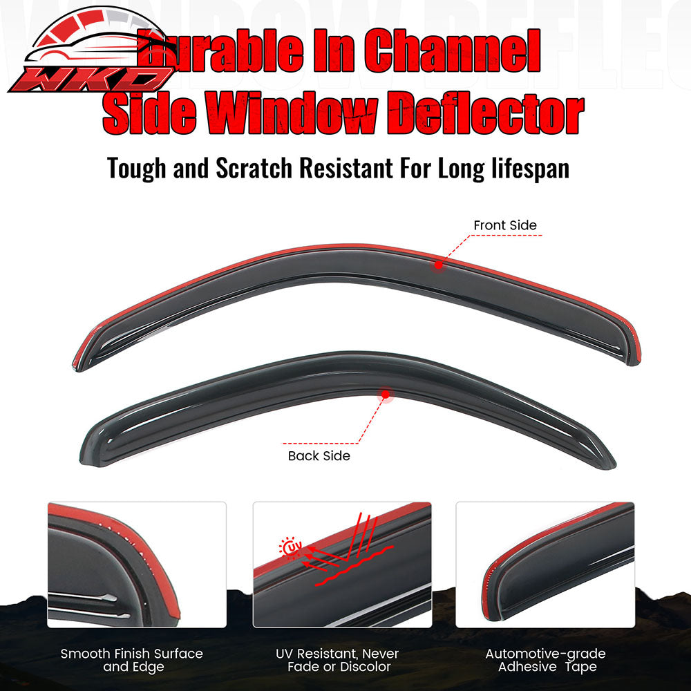 Fits 95-04 Toyota Tacoma Standard Cab In-Channel Window Visor Acrylic Rain Shade