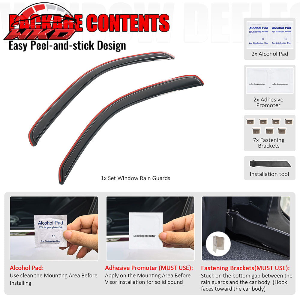 Fits 95-04 Toyota Tacoma Standard Cab In-Channel Window Visor Acrylic Rain Shade