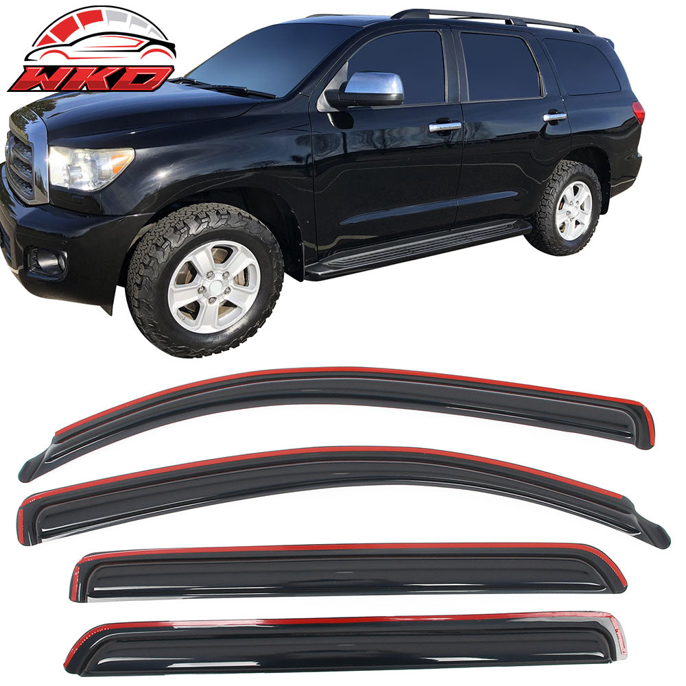 2008-22 Toyota Sequoia In-Channel Side Window Deflectors Acrylic Rain Shade | Wholesale