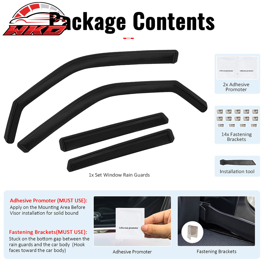 Fits 21-26 Ford Bronco Sport Window Visors Injection PC In-Channel Deflectors