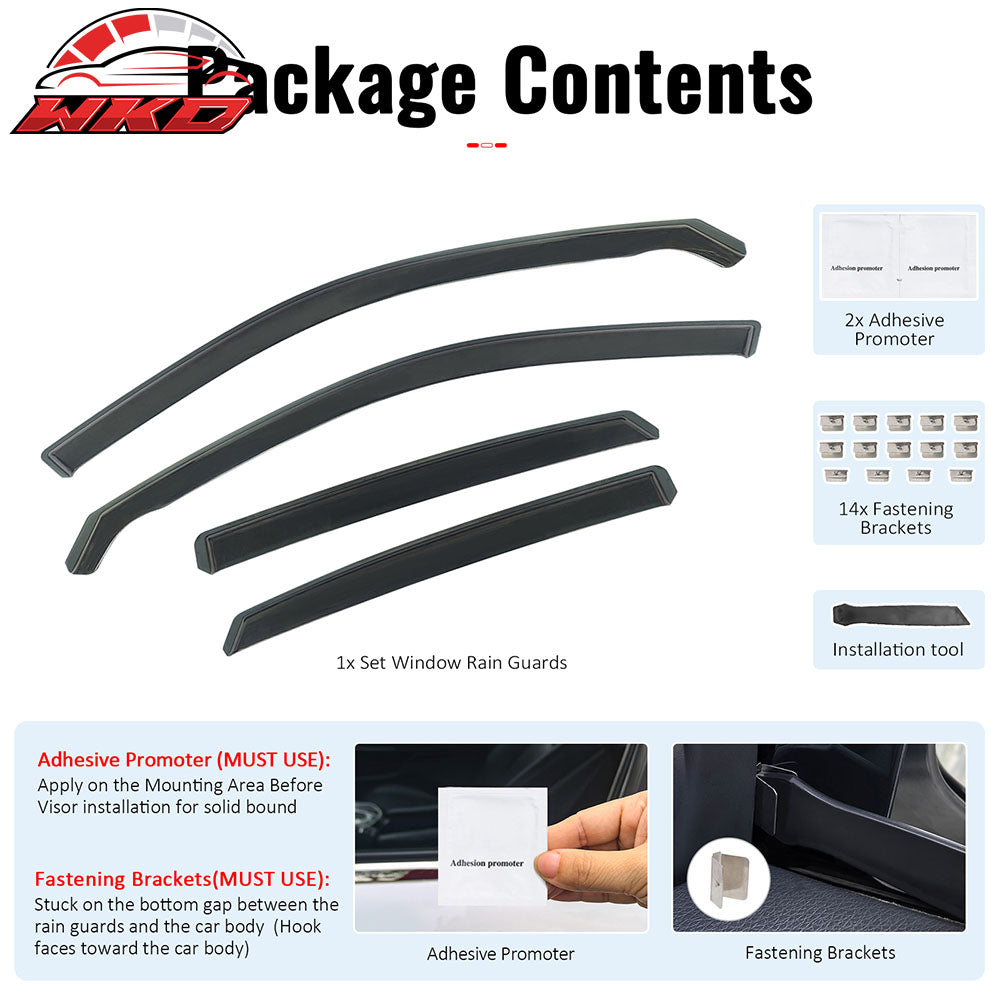 Fits 22-26 Honda Civic Sedan Window Visors Injection PC In-Channel Deflectors