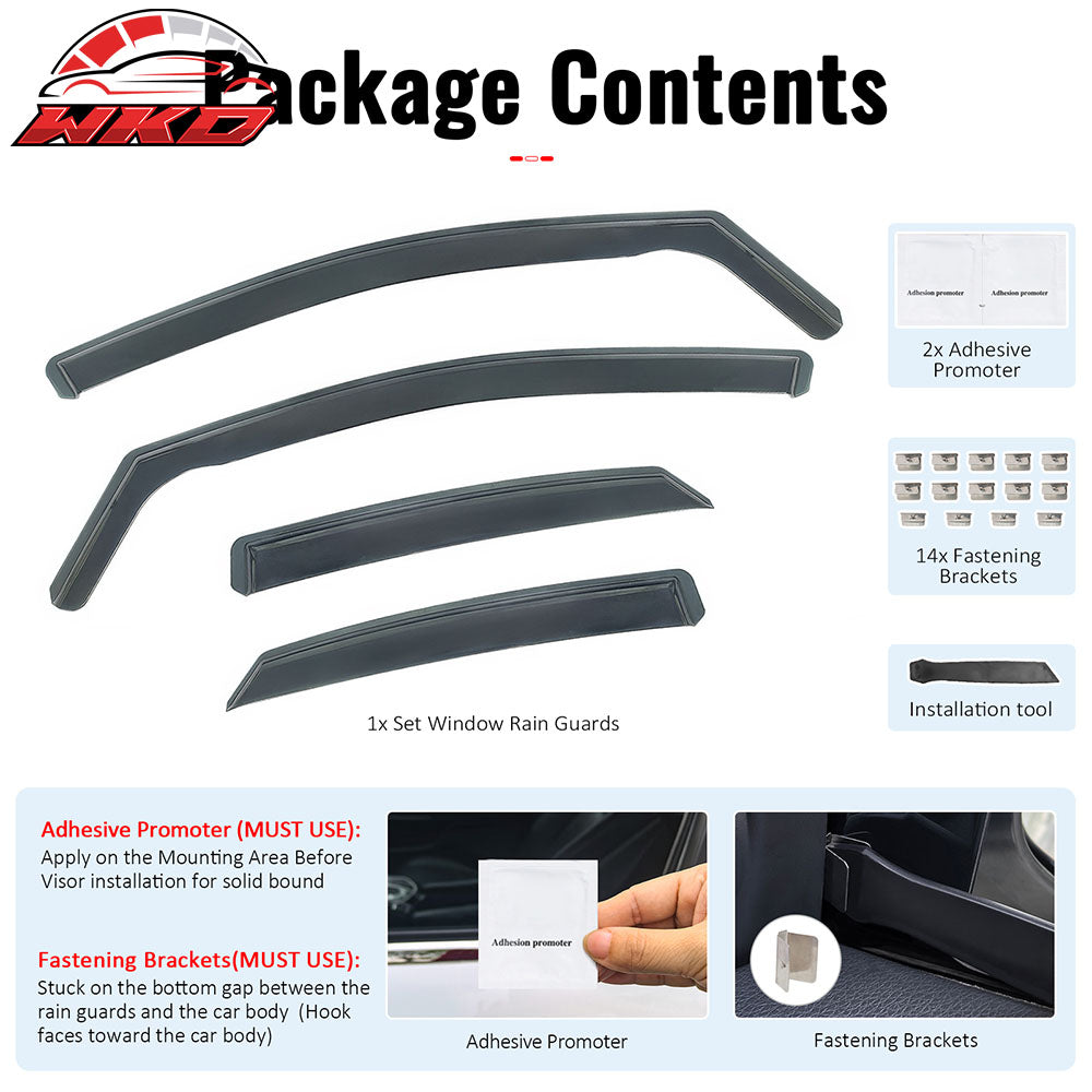 Fits 22-26 Lexus NX350h In-Channel Window Visors Vent Rain Guards Deflectors PC