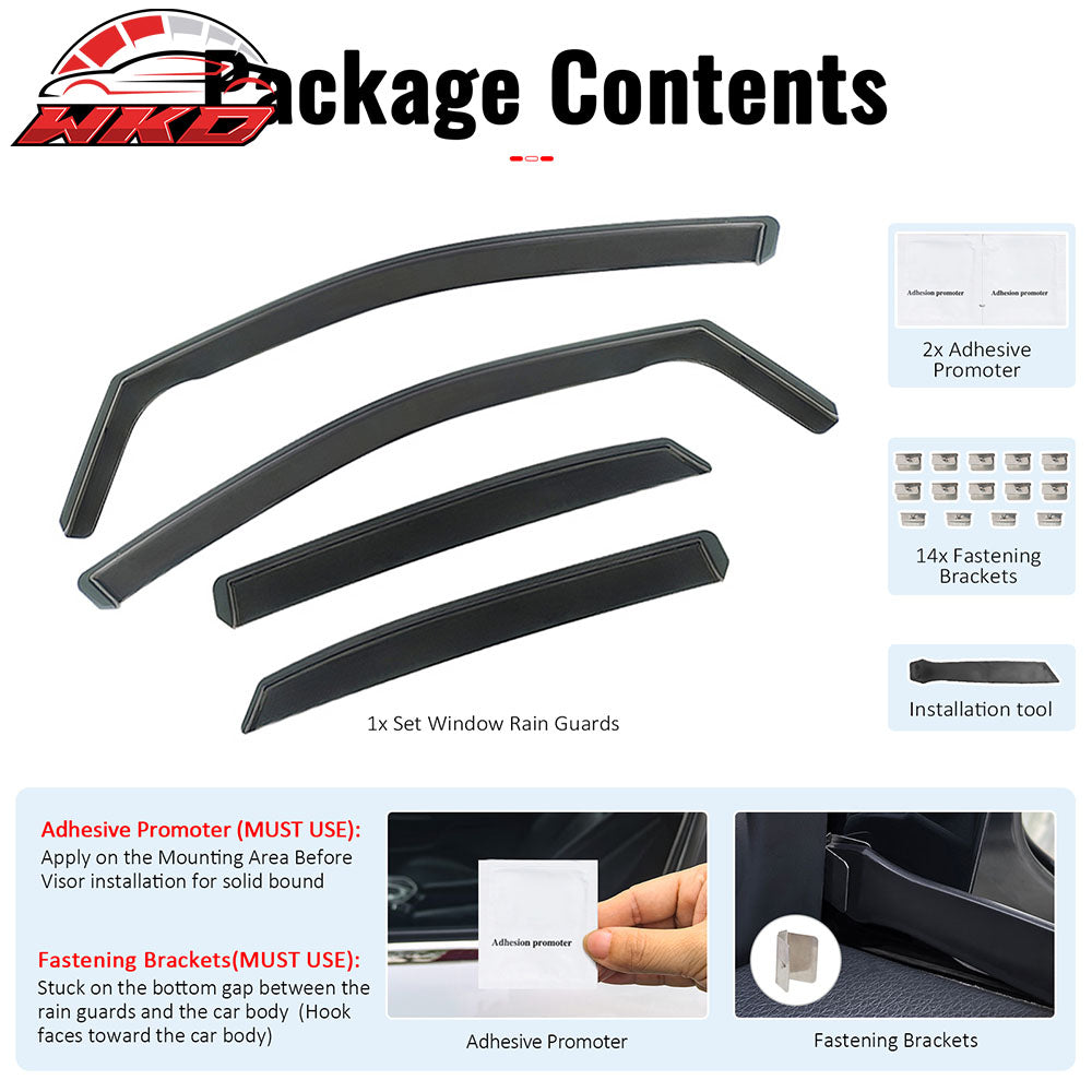 Fits 23-26 Lexus RX500h In-Channel Window Visors Vent Rain Guards Deflectors PC