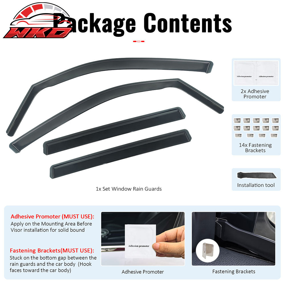 Fits 19-24 Subaru Forester In-Channel Window Visors Rain Guards Deflectors PC