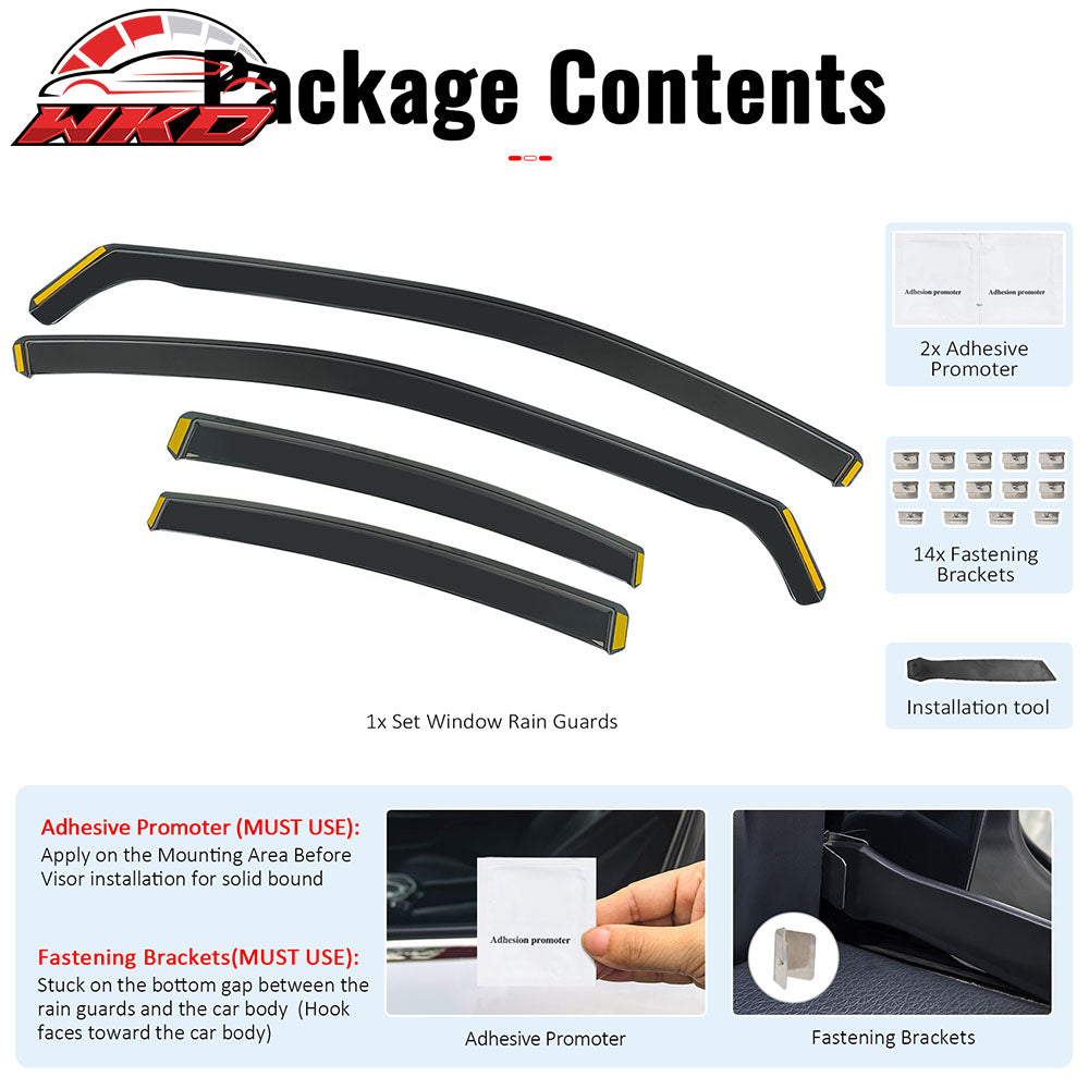 Fits 25-26 Toyota Camry In-Channel Window Visors Vent Rain Guards Deflectors PC