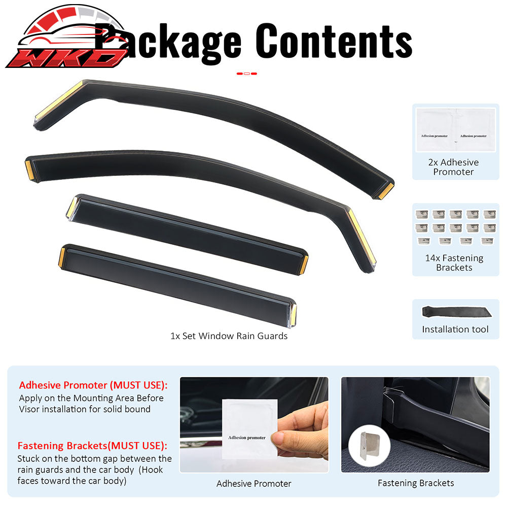 Fits 19-25 Toyota RAV4 Prime In-Channel Window Visors Rain Guards Deflectors PC