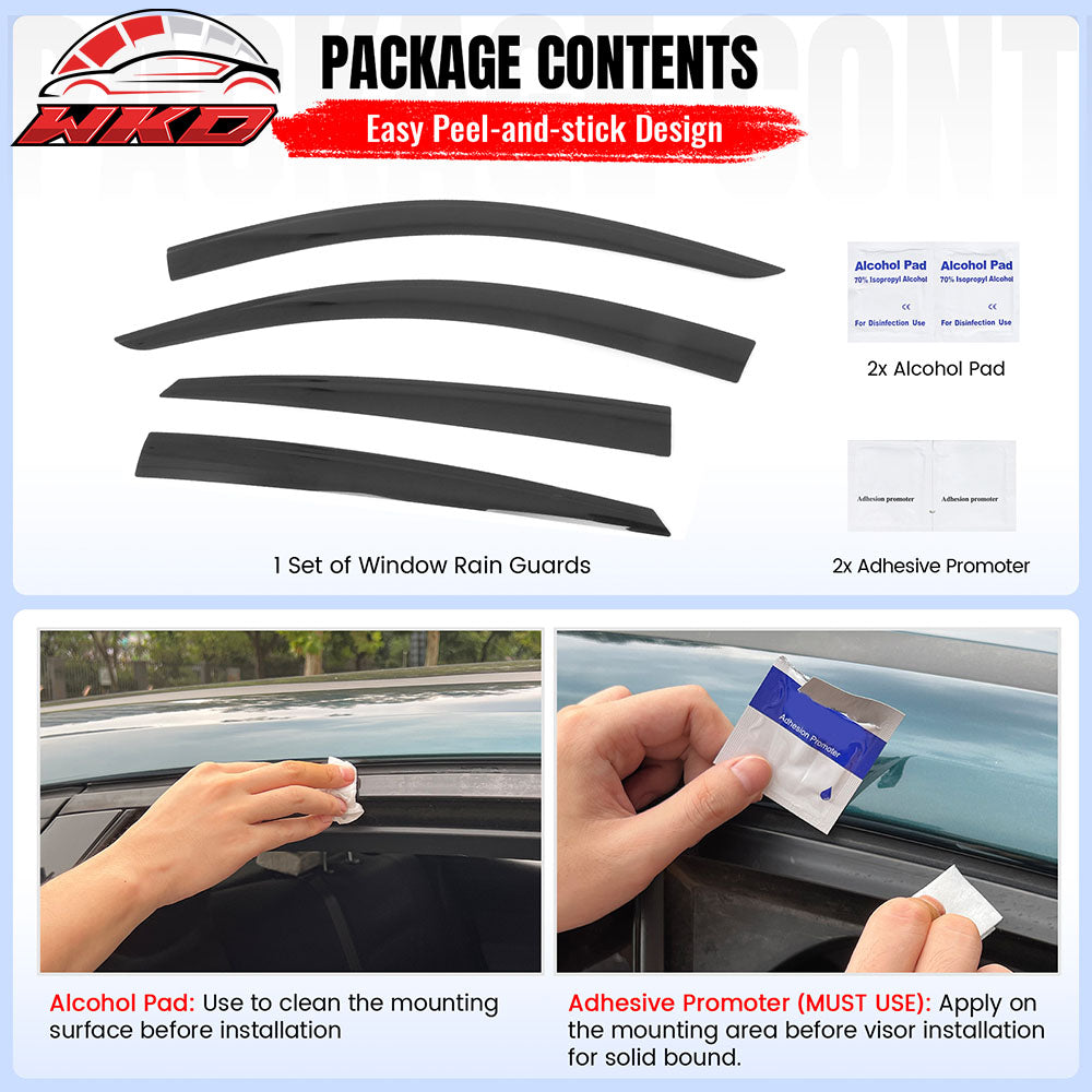 Fits 21-25 Ford Mustang Mach-E Low Profile Style Tape on Window Visors Sun Vent