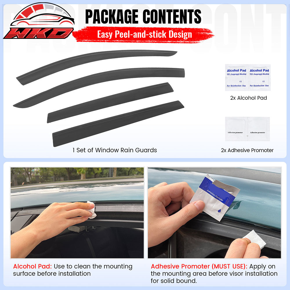 Fits 17-22 Honda CR-V Low Profile Style Tape-On Window Visors Rain Deflectors