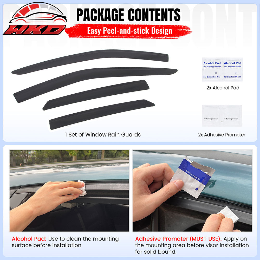 Fits 16-22 Lexus RX350 RX450h Low Profile Style Tape-On Window Visors Deflectors