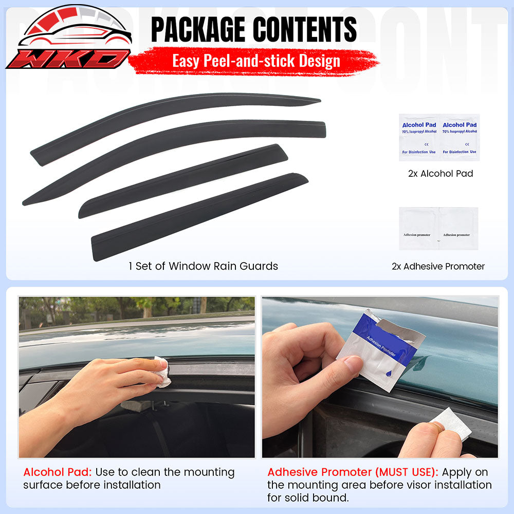 Fits 14-20 Mitsubishi Outlander 18-22 PHEV Low Profile Style Window Visors Guard