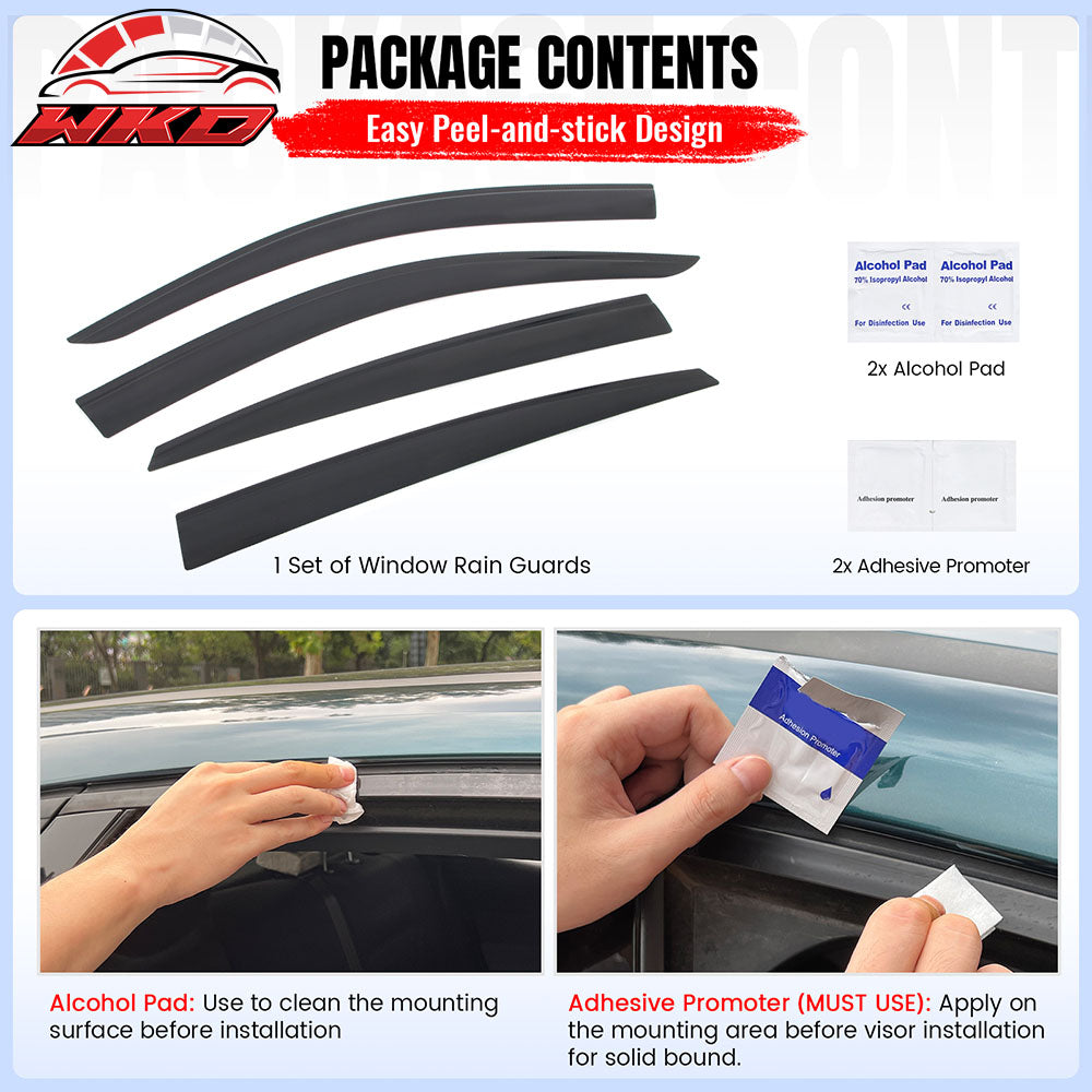 Fits 21-24 Toyota Venza Low Profile Style Tape-On Window Visors Rain Deflectors