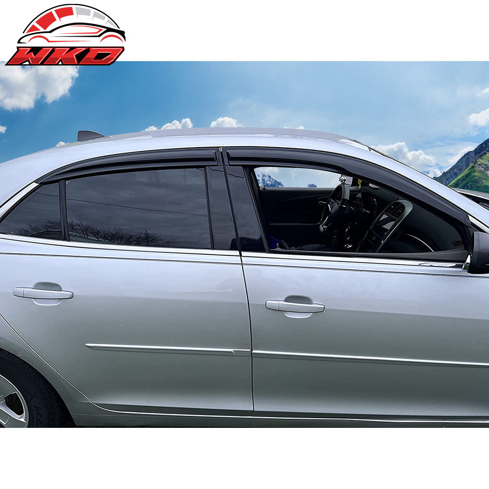 Fits 13-15 Chevy Malibu/16 Malibu Limited Mugen Style Acrylic Window Visors 4Pc
