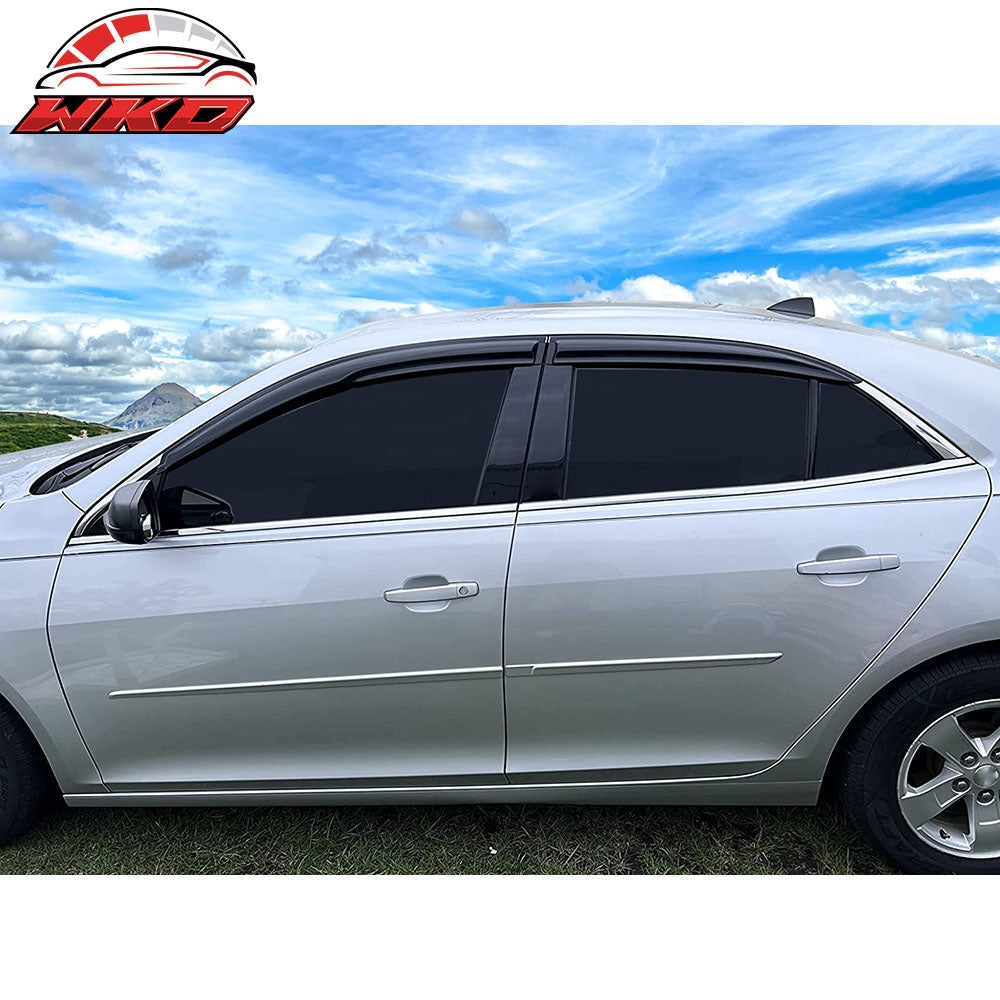 Fits 13-15 Chevy Malibu/16 Malibu Limited Mugen Style Acrylic Window Visors 4Pc