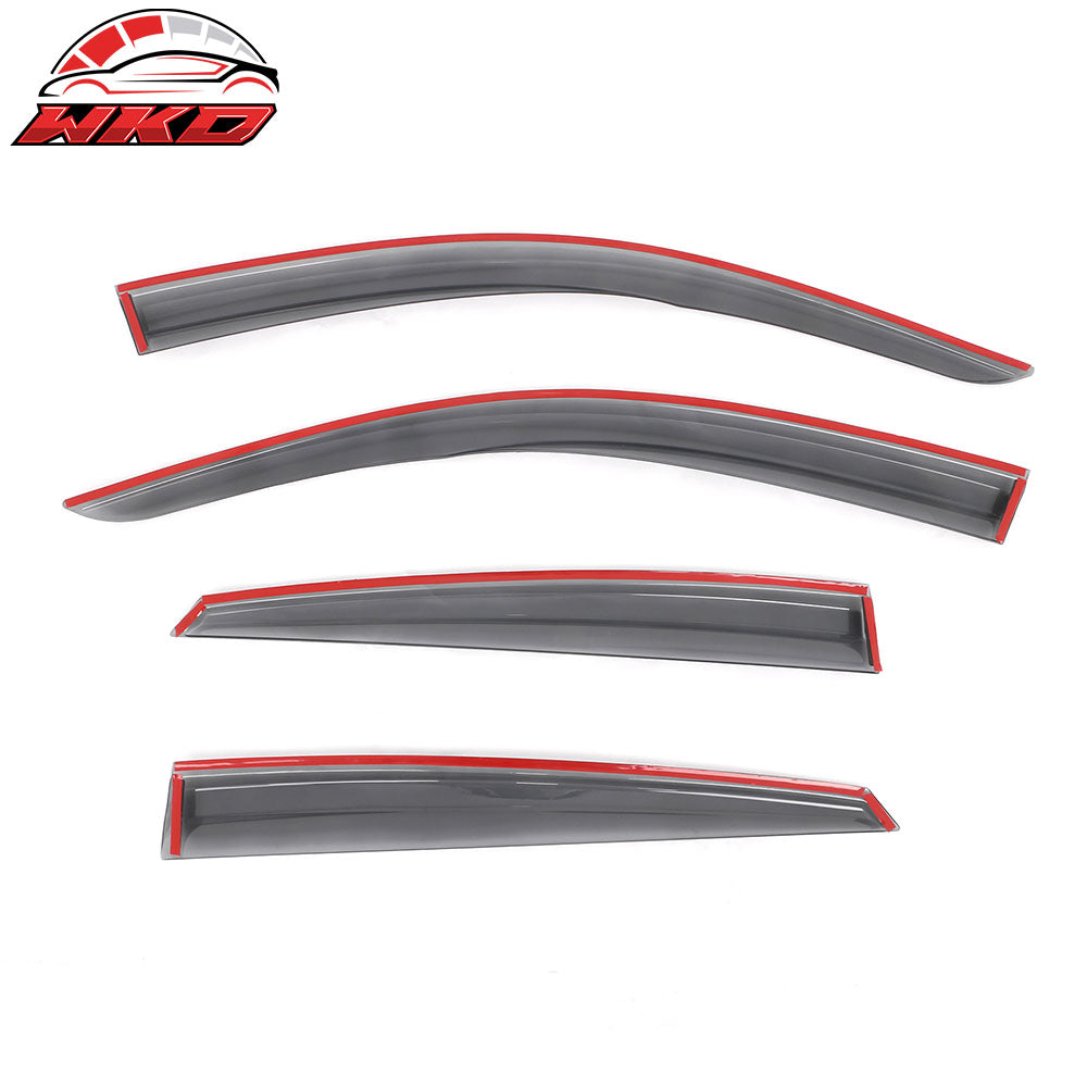 Fits 16-21 Civic Mugen Sedan Transparent Smoke Window Visor Sun Rain Guard 4PCS