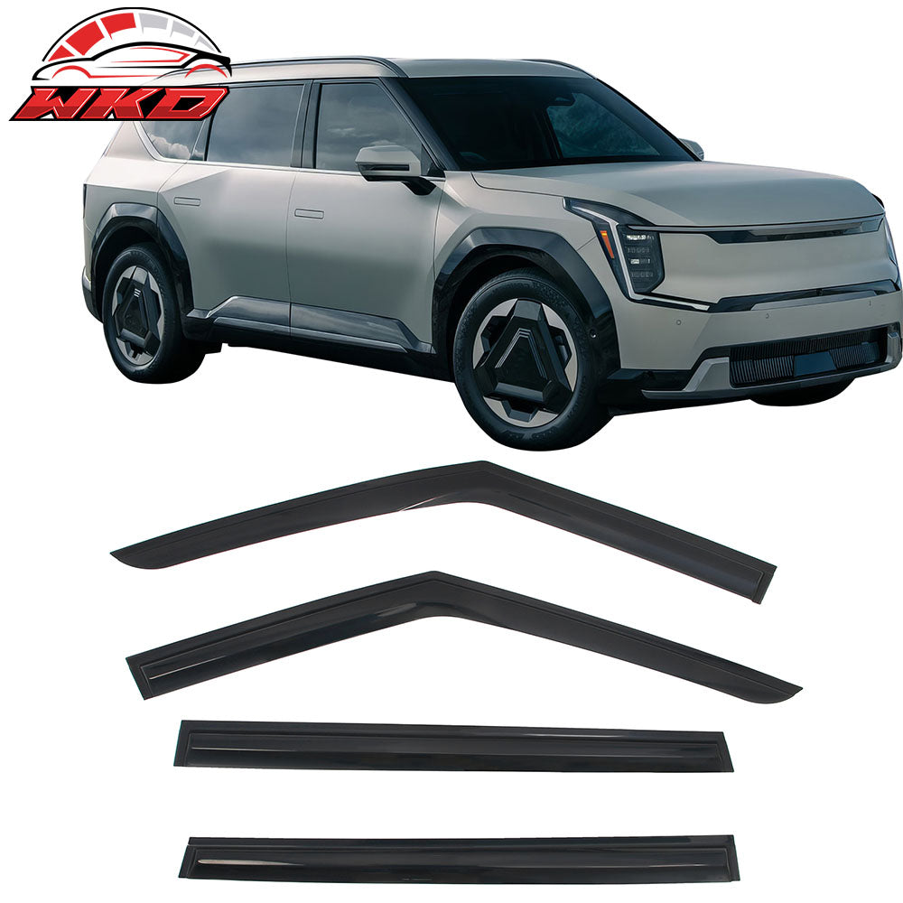 2024-26 Kia EV9 Smoke Acrylic Window Visors Rain Sun Shade 4PCS - Mugen Style | Wholesale