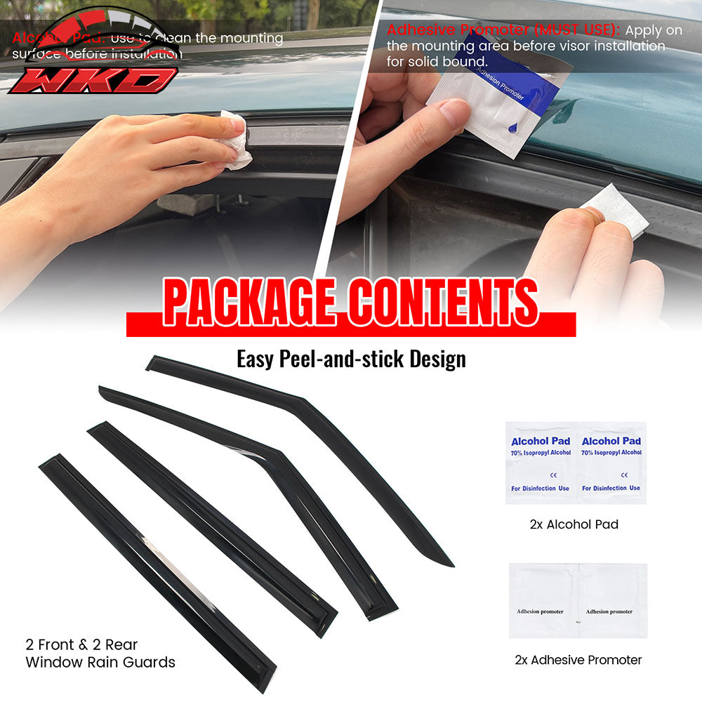 Fits 24-26 Kia EV9 Smoke Acrylic Window Visors Rain Sun Shade 4PCS - Mugen Style