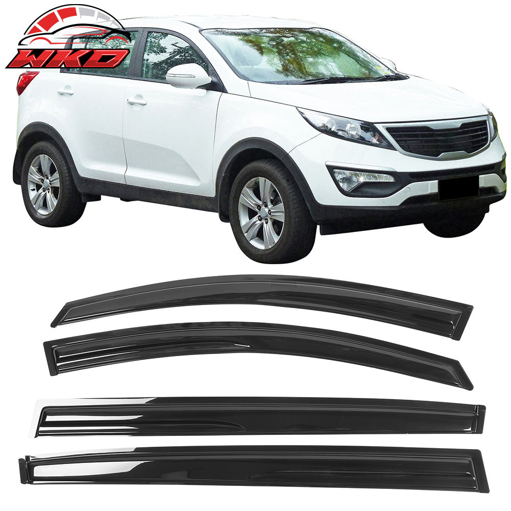 Fits 11-16 Kia Sportage Mugen Style Window Visors Rain Guard Acrylic 4Pc Set