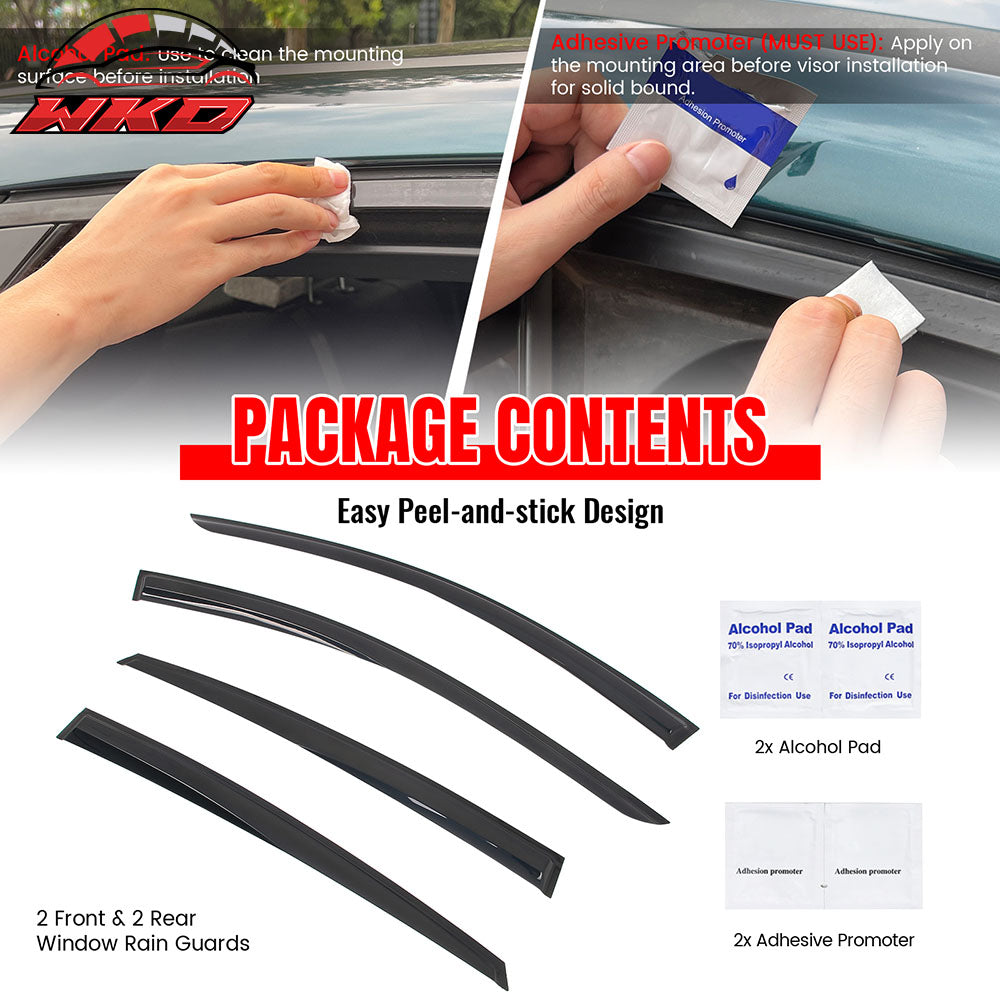 Fits 23-25 Nissan ARIYA Mugen Style Window Visors Deflector Smoke Acrylic 4PCS