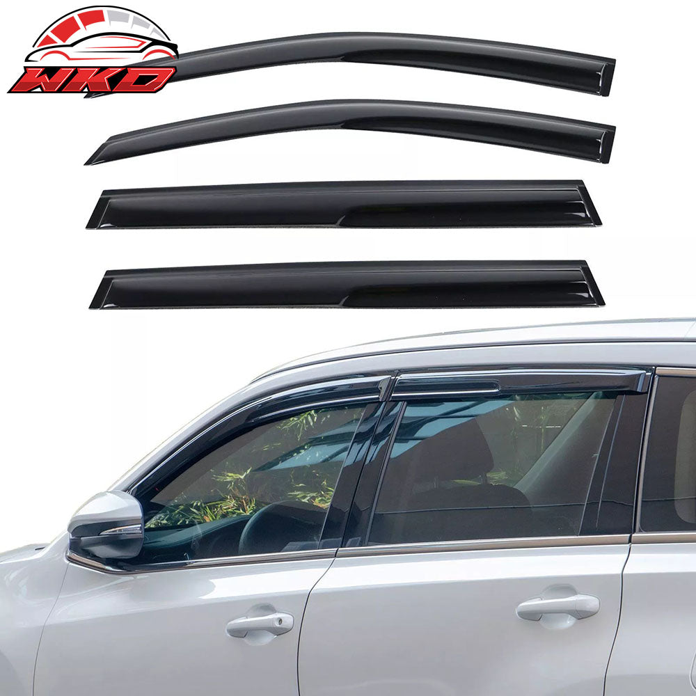 Fits 08-13 Toyota Highlander Mugen Style Window Visors Vent Tape-On Acrylic 4PCS