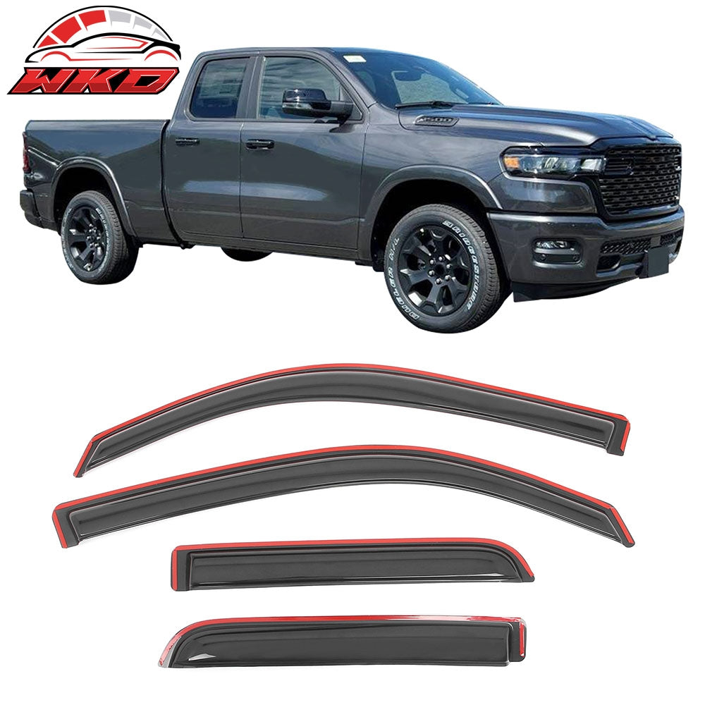 19-26 Dodge Ram 1500 Quad Cab In Channel Window Visors Wind Rain Guard Vent | Wholesale