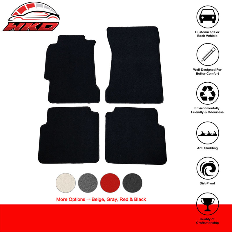 Fits 97-99 Acura CL Black Nylon Front Rear Floor Mats Carpets 4PC