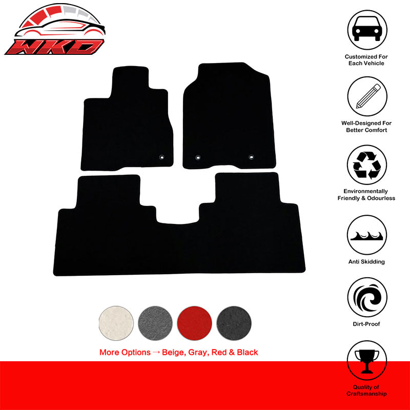 Fits 13-18 Acura RDX Black Nylon Floor Mats Carpets 3 PCS