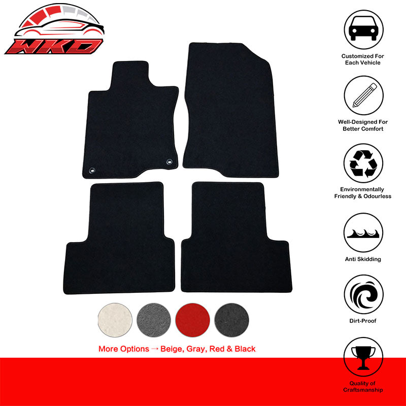 Fits 09-14 Acura TSX 4PCS Front Rear Right Left Floor Mats Carpets Nylon Black