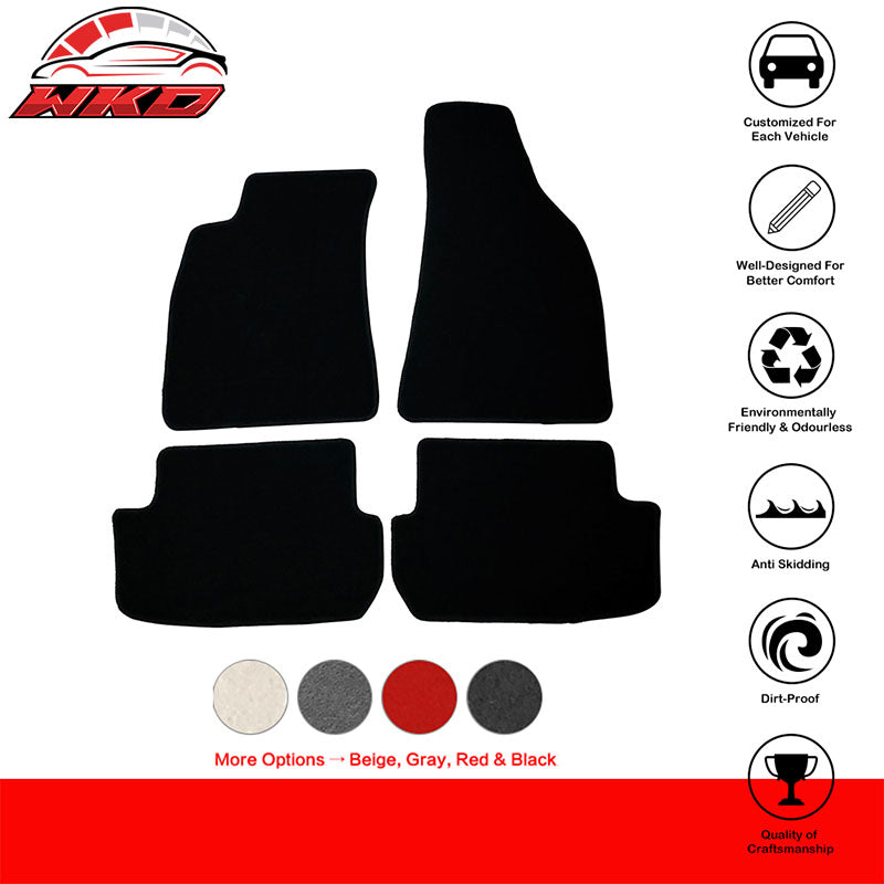 Fits 02-04 Audi A4 Black Nylon Front Rear Floor Mats Carpets 4PC