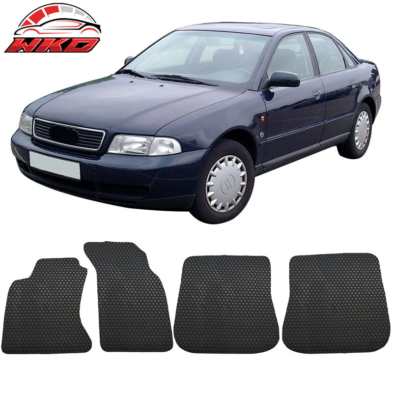 Fits 96-01 Audi A4 Front Rear Floor Mats Carpet Pad Black Latex