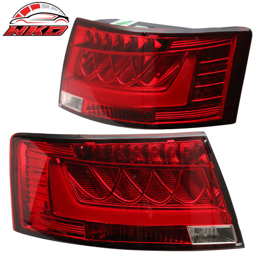 Wholesale 05-08 Audi A6 S6 Rear Tail Light Lamp Chrome Housing Red Clear Lens Pair - Wikond Auto