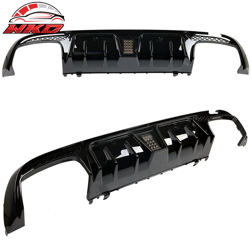 Fits 15-21 Benz W205 C-Class C63 C63S AMG B Style Rear Diffuser + Exhaust Tips