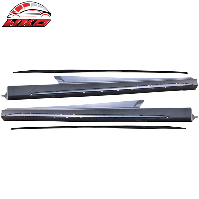 Fits 15-19 Benz W205 C63 AMG Style Front Rear Bumper w/ Muffler Tips Side Skirts