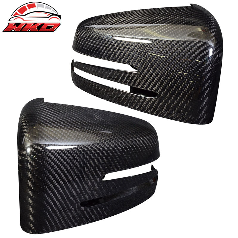 For 10-14 Benz E Class Side View Mirror Trim Overlay - Matte Carbon Fiber