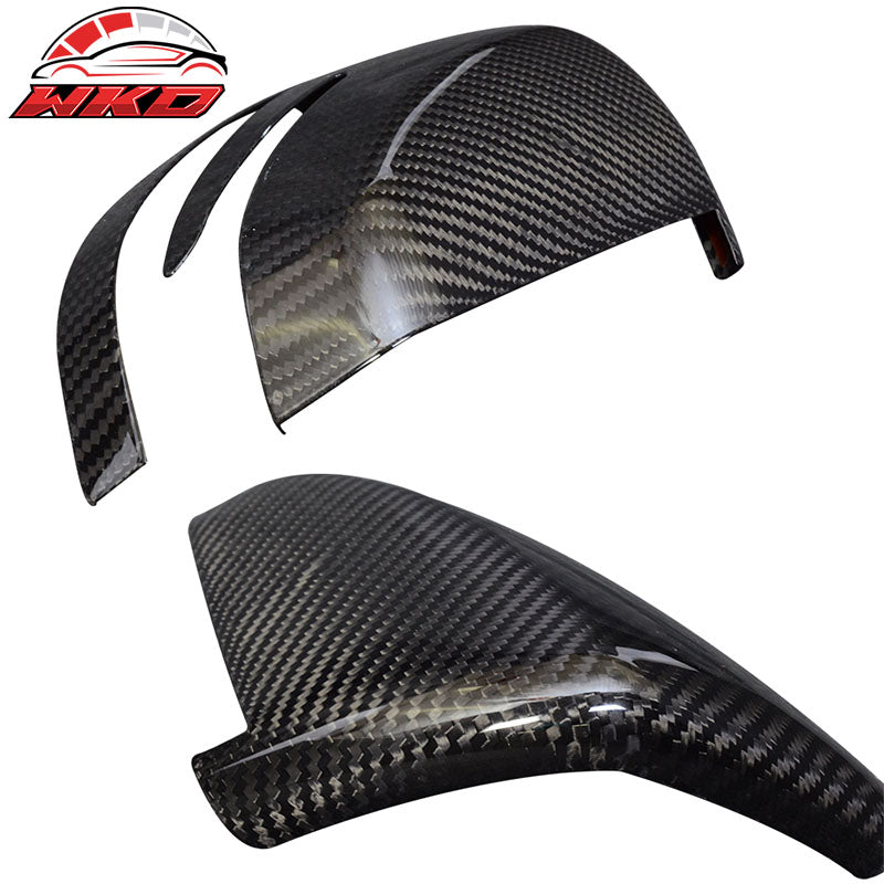 For 10-14 Benz E Class Side View Mirror Trim Overlay - Matte Carbon Fiber