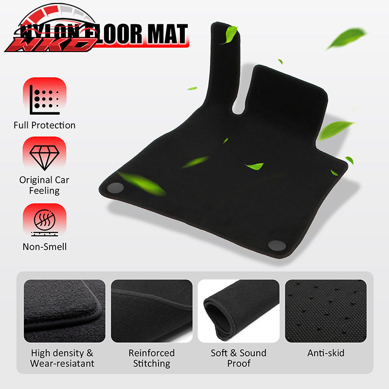 Fits 14-20 Benz S-Class W222 Sedan Anti-Slip Floor Mats Carpets Nylon 4PCS Black