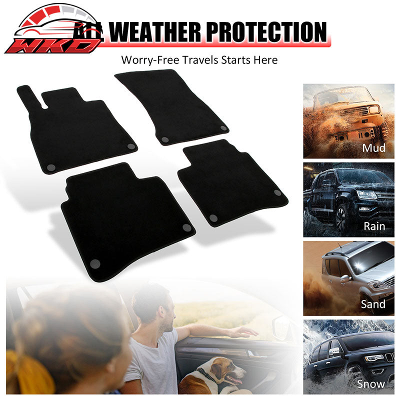 Fits 14-20 Benz S-Class W222 Sedan Anti-Slip Floor Mats Carpets Nylon 4PCS Black