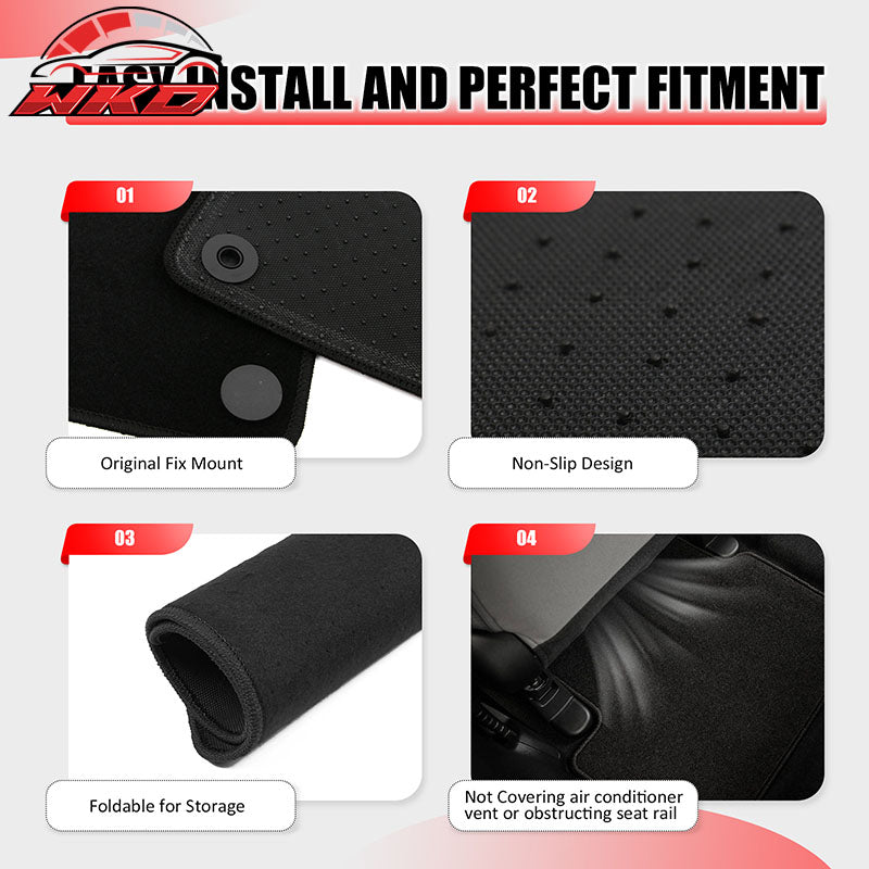 Fits 14-20 Benz S-Class W222 Sedan Anti-Slip Floor Mats Carpets Nylon 4PCS Black