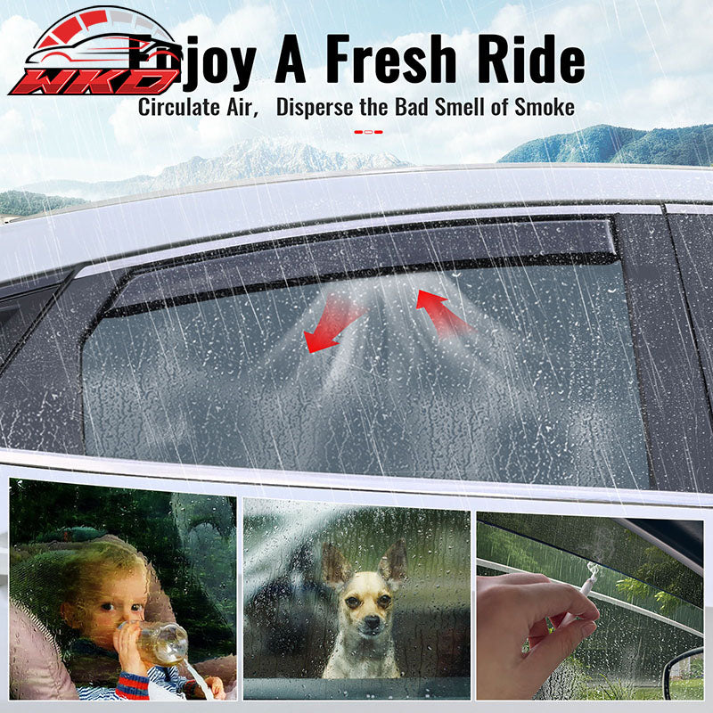 Fits 19-25 -Benz W907 Sprinter In-Channel Window Visors Vent Rain Deflectors PC