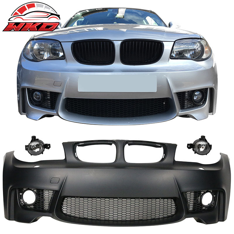 Fits 07-13 BMW 1 Series E82 1M Style No PDC Front Bumper Cover w Fog Lights PP